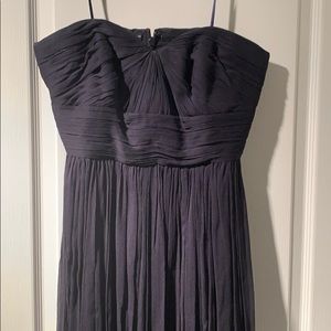 JCrew Gorgeous navy strapless chiffon evening gown